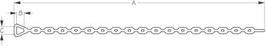 Sea-Dog, Anchor Chain, PVC Coated, White, 3/16" at 3' Length or 4' at 1/4" Chain Link Sizes