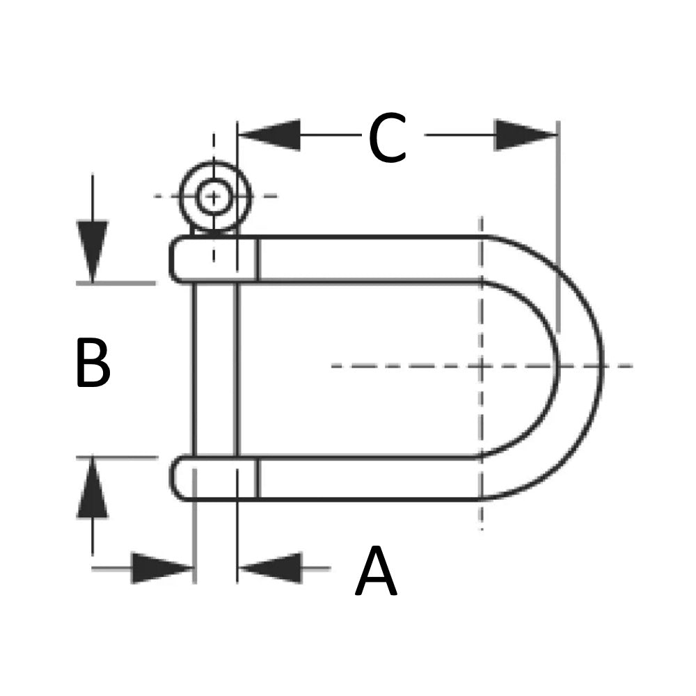 Sea-Dog, Wide D Shackle, Sailing Hardware, Stainless
