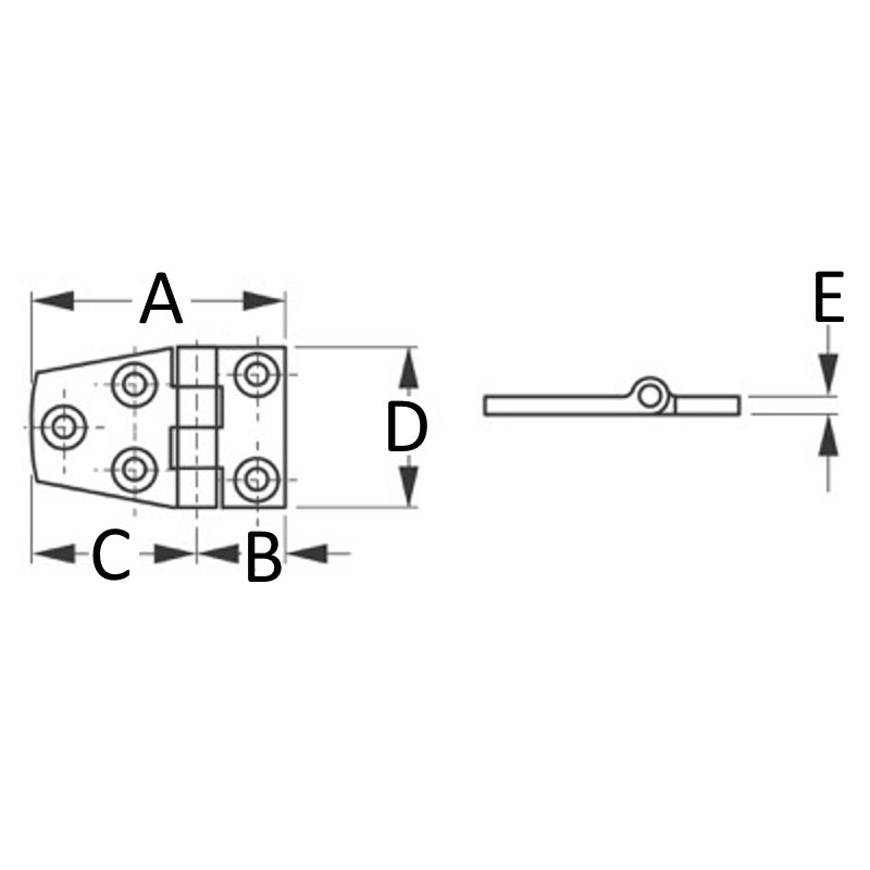 Sea-Dog, Door Hinge, Short Side, Stainless