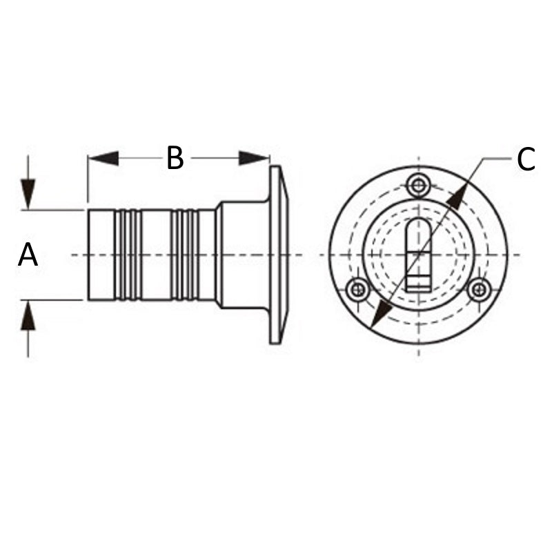 Sea-Dog, Hose Deck Fill, w/ Keyless Cap