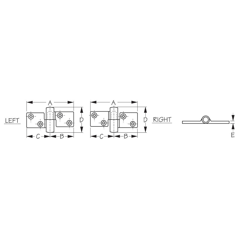 Sea-Dog, Take - Apart Hinge, Stainless Steel