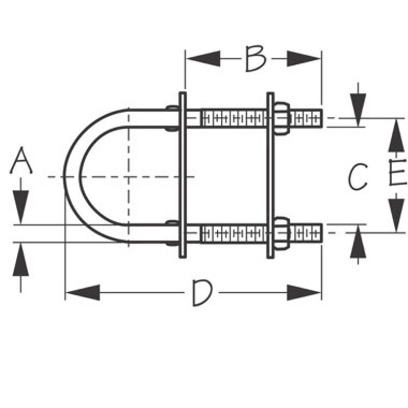 Sea-Dog, U-Bolt, Crimped Ears, Machined AISI 304 Stainless