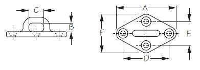 Sea-Dog, Diamond Eye Plate, Cast 316 Stainless Steel
