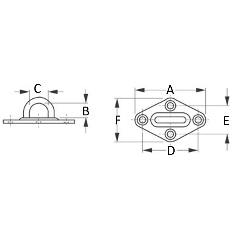 Sea-Dog, Diamond Eye Plates, Stamped 304 Stainless Steel