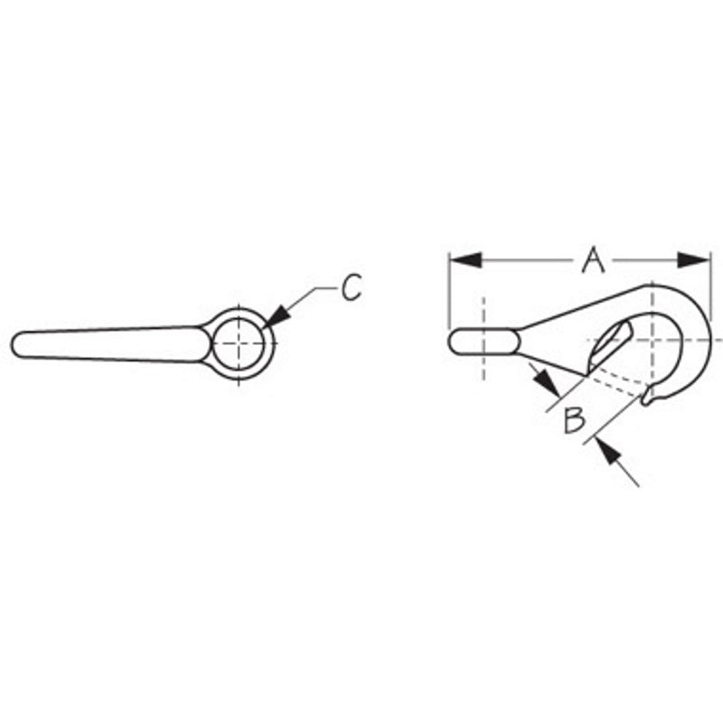 Sea-Dog, Fast Eye Boat Snap, Sailing Hardware, Sand Cast Brass