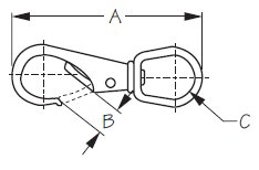 Sea-Dog, Swivel Eye Boat Snap, Sailing Hardware, Stainless