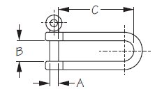 Sea-Dog, Long D Shackle, Sailing Hardware, Stainless