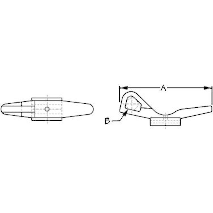 Sea-Dog, Shroud Mounted Halyard Cleat, Nylon w/ Stainless Mounting Plate