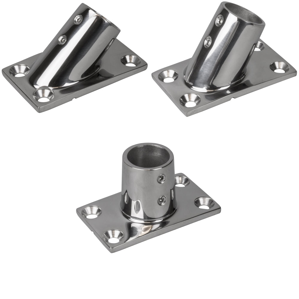 Sea-Dog, Base Rail Fittings, Rectangular, Stainless, 1"