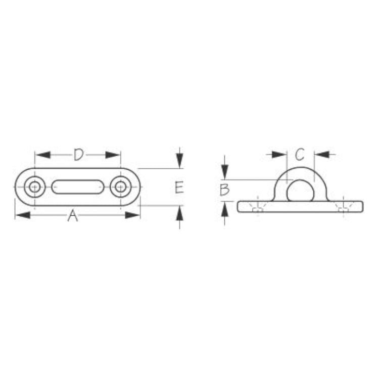 Sea-Dog, Stainless Steel Oblong Eye Plates