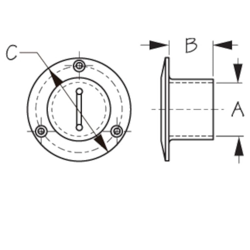 Sea-Dog, Stainless Steel Pipe Deck Fill, 1-1/2"