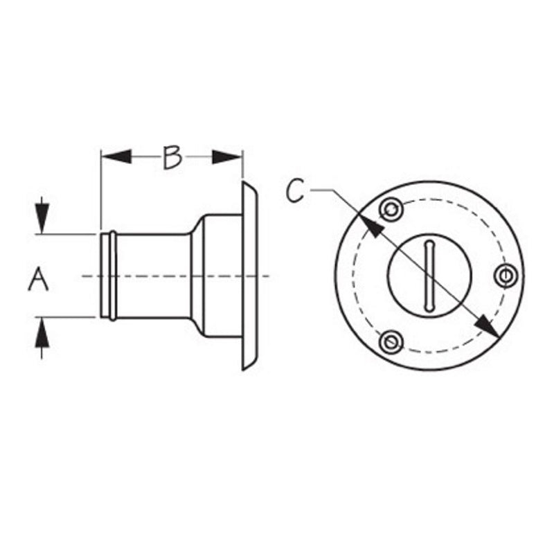 Sea-Dog, Deck Fill, Slotted Cap, Nylon