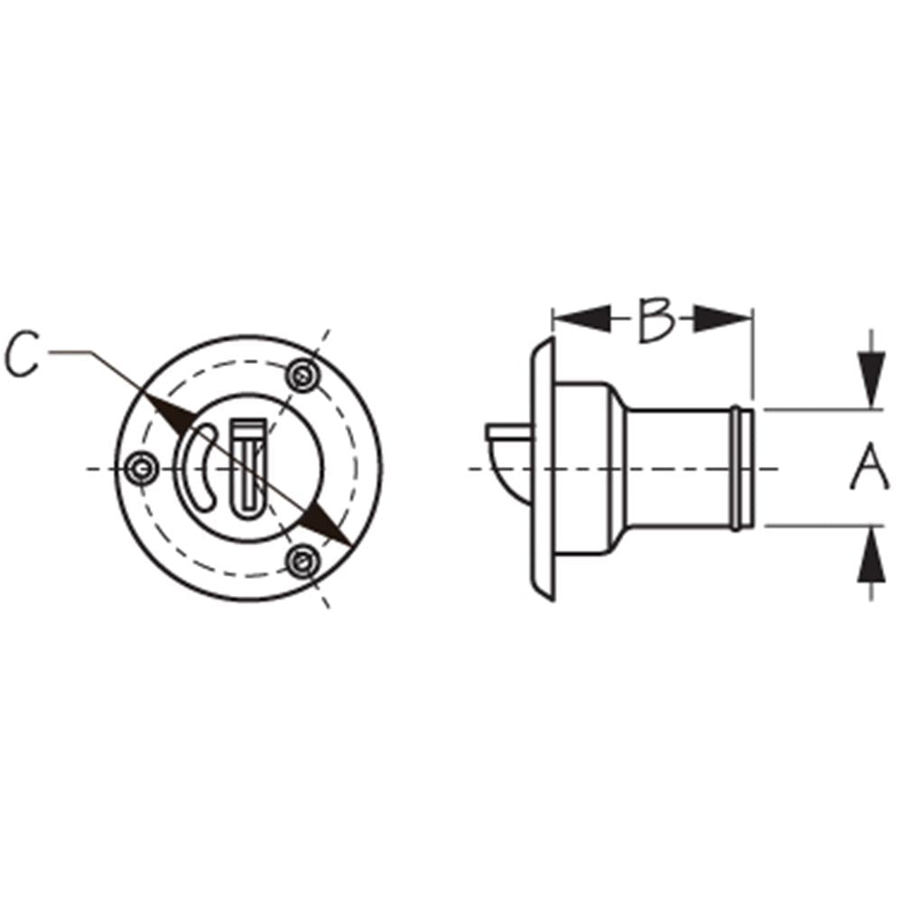 Sea-Dog, Deck Fill with Keyless Cap, Nylon
