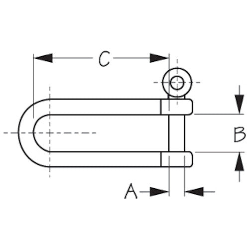 Sea-Dog, Long D-Shackle, Captive Pin, Sailing Hardware, Stainless