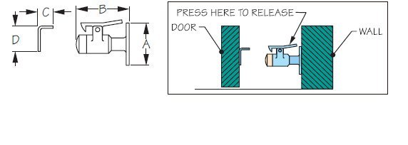 Sea-Dog, Door Stop and Catch, Stainless