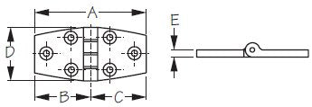 Sea-Dog, Door Hinge, Fiberglass Nylon, Stainless Pin