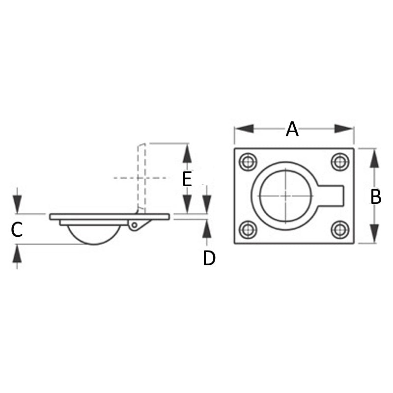 Sea-Dog, Ring Pull, Small, Brass / Chrome Finish