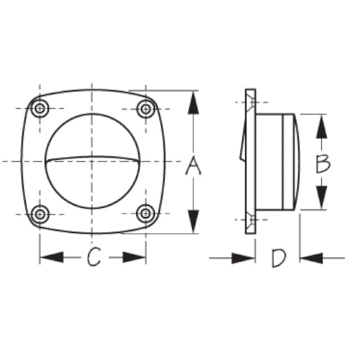 Sea-Dog, Flush Pull, Small, Delrin
