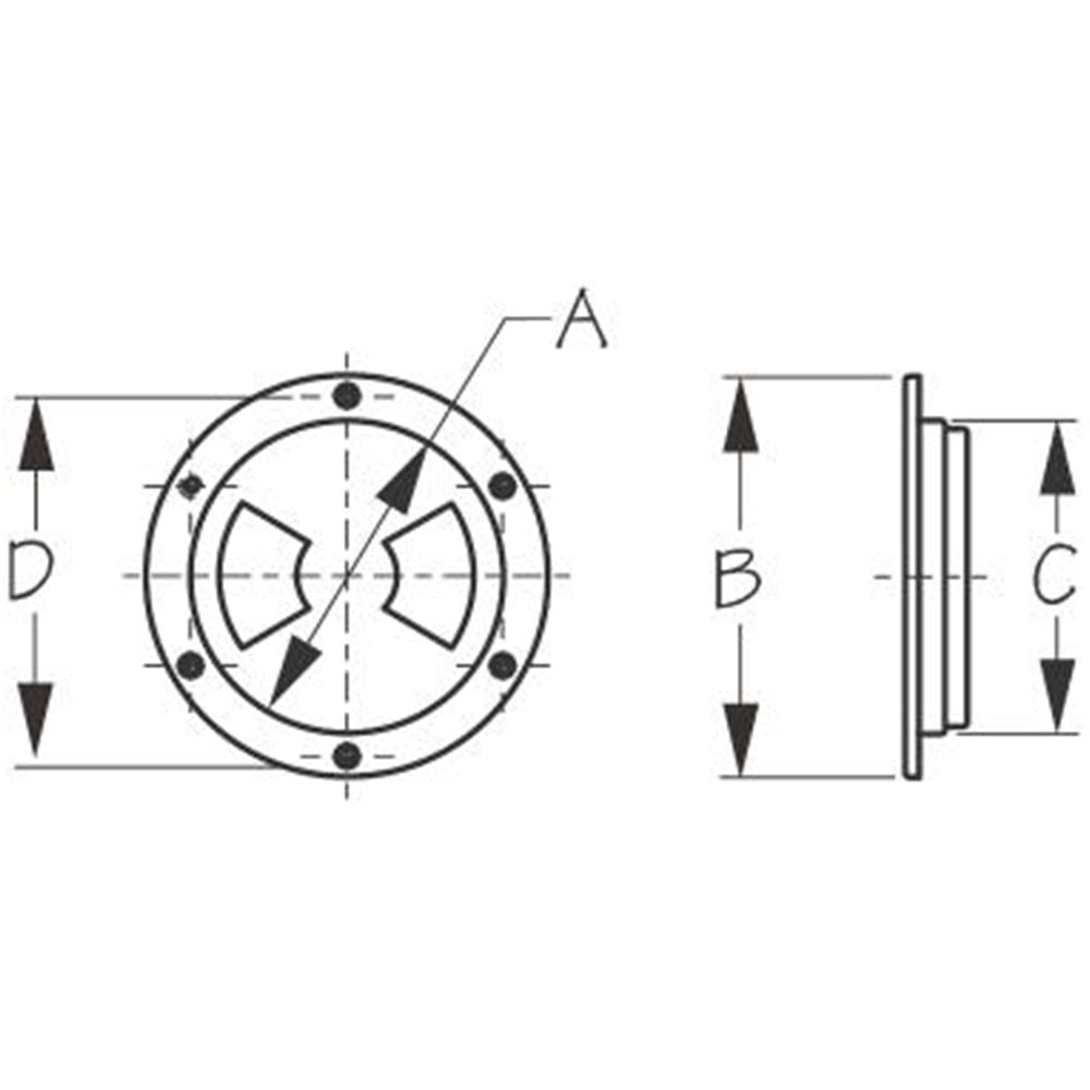 Sea-Dog, ABS Screw Out Deck Plate, w/ Internal Collar