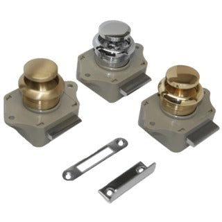Sea-Dog, Push Button Rim Latch, Cabinet or Door Hardware with and without Strike Plate