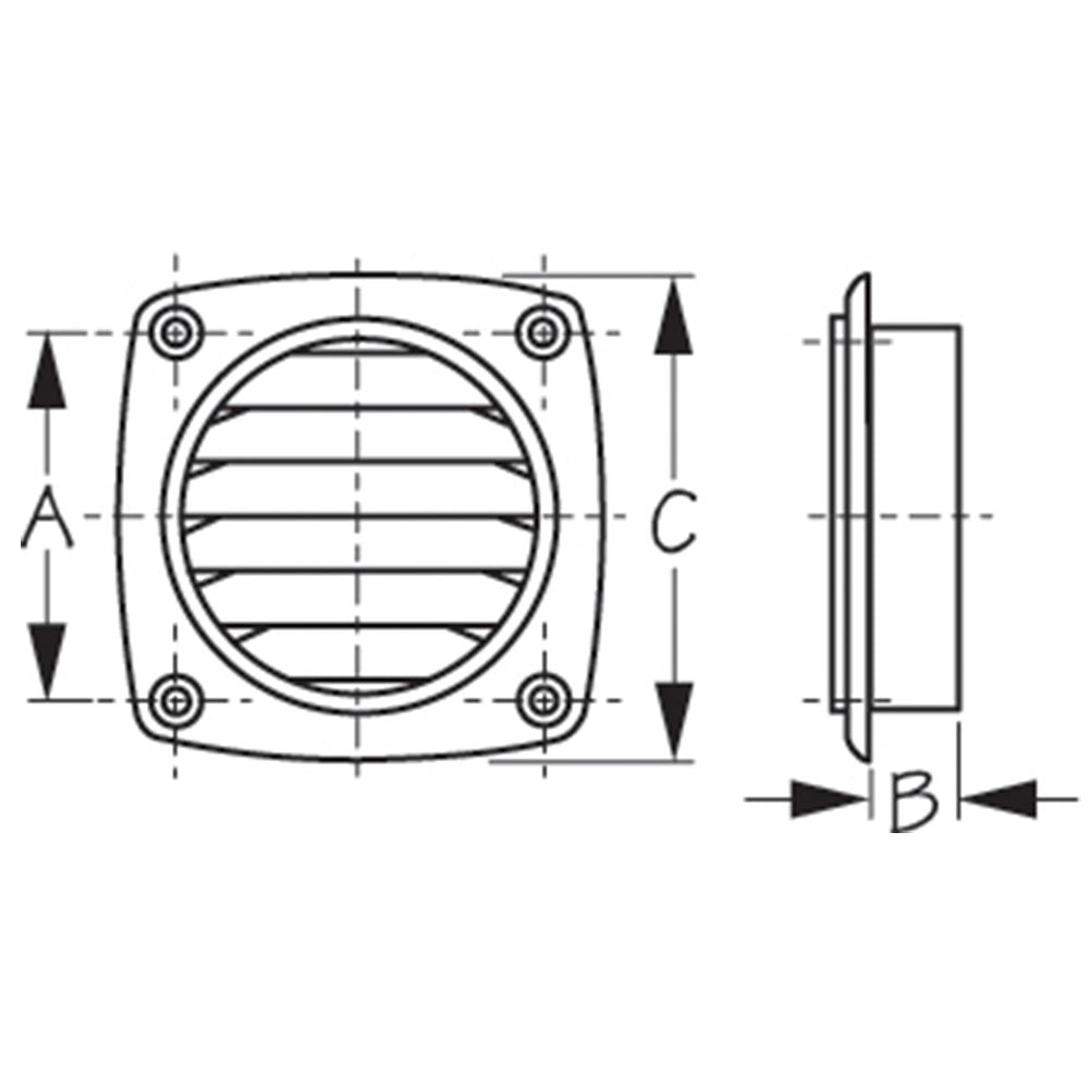 Sea-Dog, Thru Vent, Polypropylene, 3" Hose / Hole