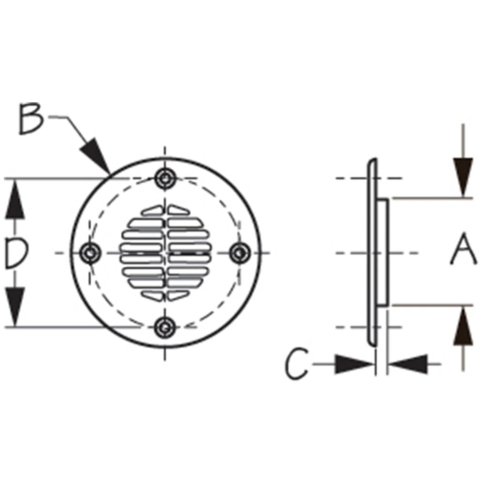 Sea-Dog, Injection Molded ABS Deck Drain Cover