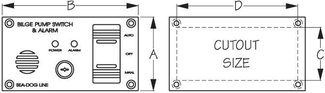 Sea-Dog, Bilge Water Alarm Panel, w/ Pump Switch