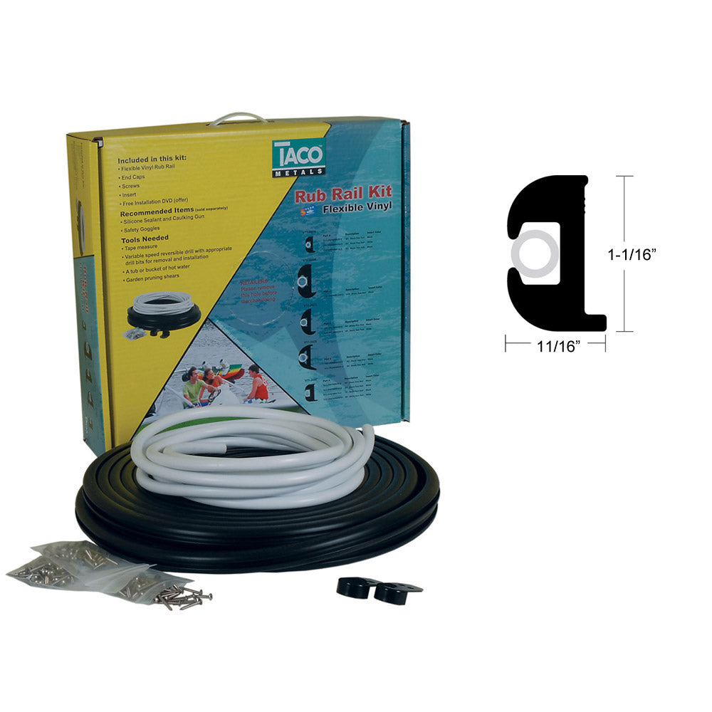 1-1/16" Flexible Rub Rail Kit - 1-1/16" H x 11/16" W (complete)