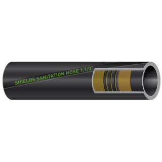 Shields 101 Series, Black Sanitation Hose, 1-1/2" Diameter, Sold by the Foot