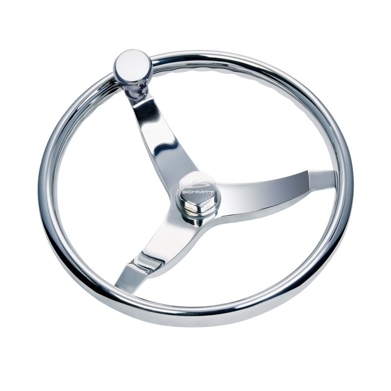 Schmitt 716 Vision Elite Stainless Steel Boat Steering Wheel with S.S. Knob and Center Nut