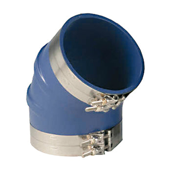 Trident, Exhaust Bellows, 45 Deg. Elbow, Blue Silicone