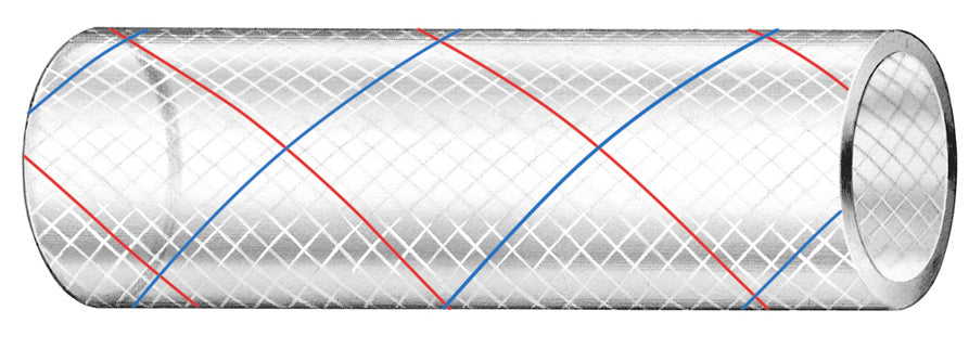Trident 162 PVC Tubing, Clear with Red & Blue Tracer