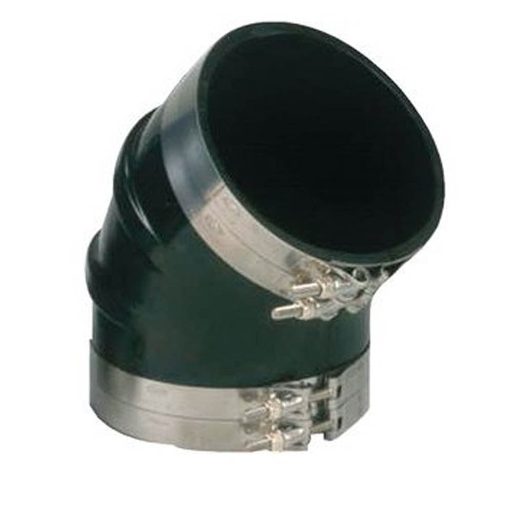 Trident, 45 Deg. Exhaust Bellows, Elbow, Black Rubber