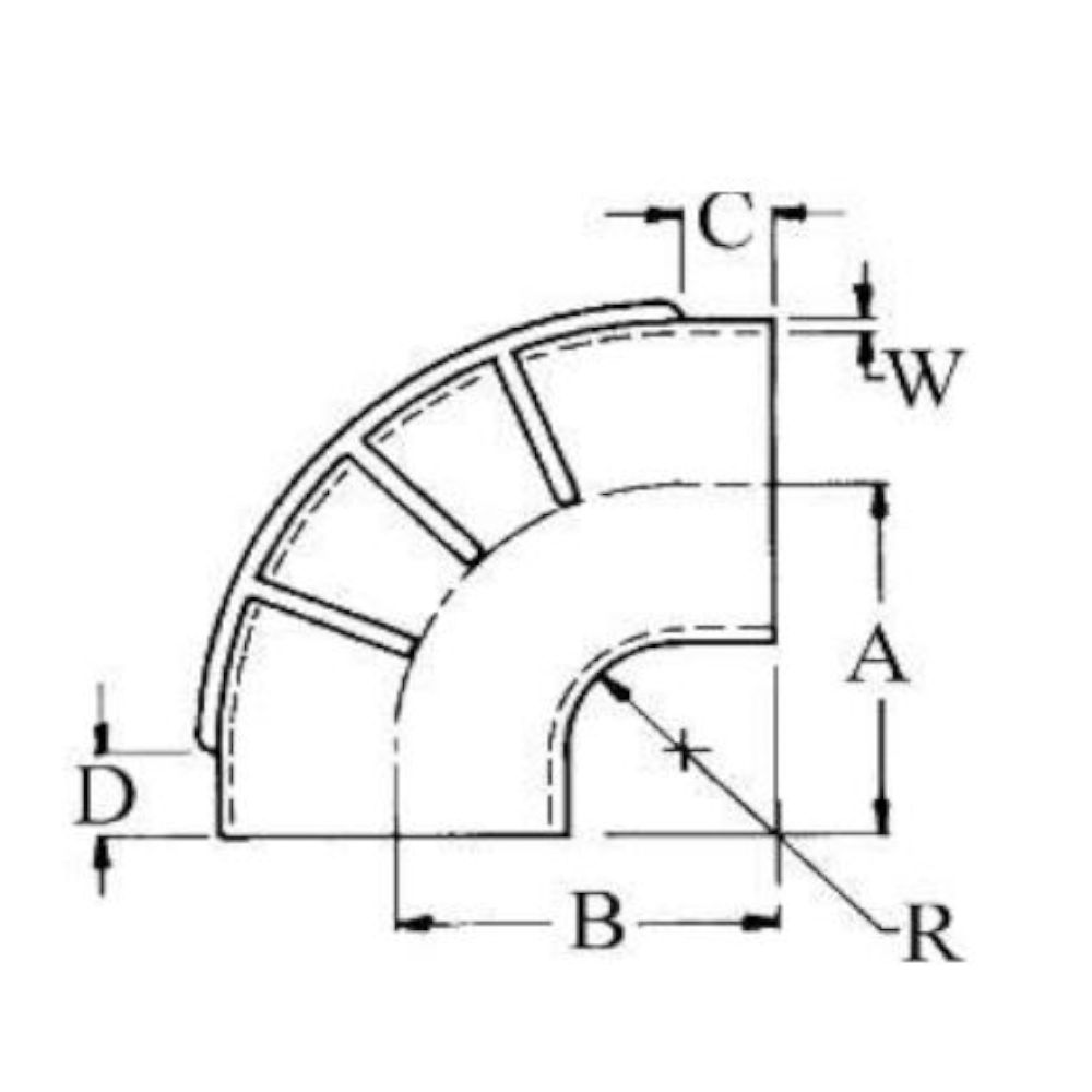 Trident, 90 Deg. Exhaust Bellows, Elbow, Black Rubber