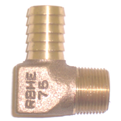Hose Barb, 3/4" Male NPT x Hose, 90 Deg. Elbow