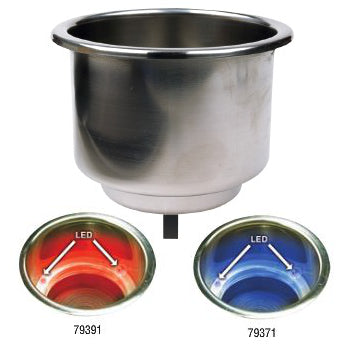 SeaChoice, Stainless Steel Drink Holder with LED Lights and Drain