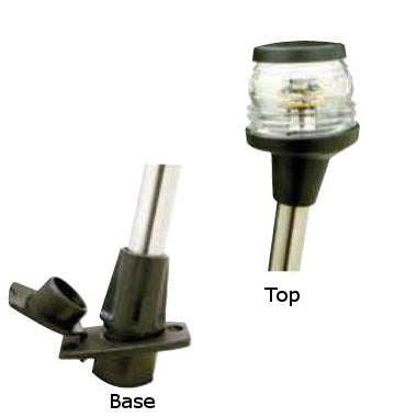 LED All-Round Pole Light, Stainless Steel with Black Lock Base