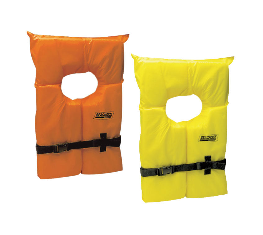 Adult Life Vest, Type II, Foam, Yellow or Orange