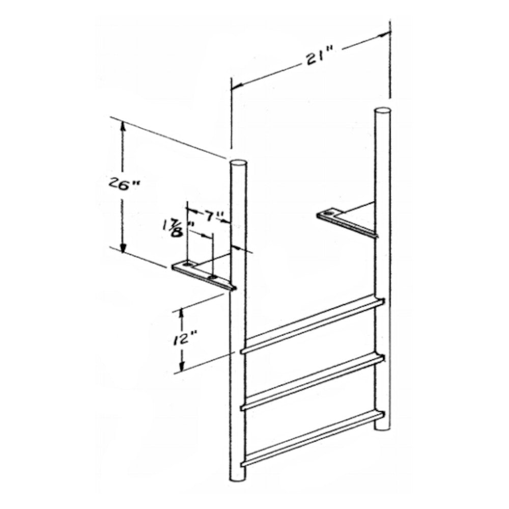 Finger Pier Ladders, Aluminum, Marine
