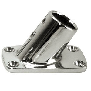 Handrail Fittings Rail Rectangular Bases 60 Deg. - Stainless Steel