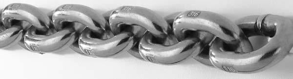 Anchor Chain, Stainless Steel, Sized as G43, <br>1/2", 1/4", 3/8" or 5/16"