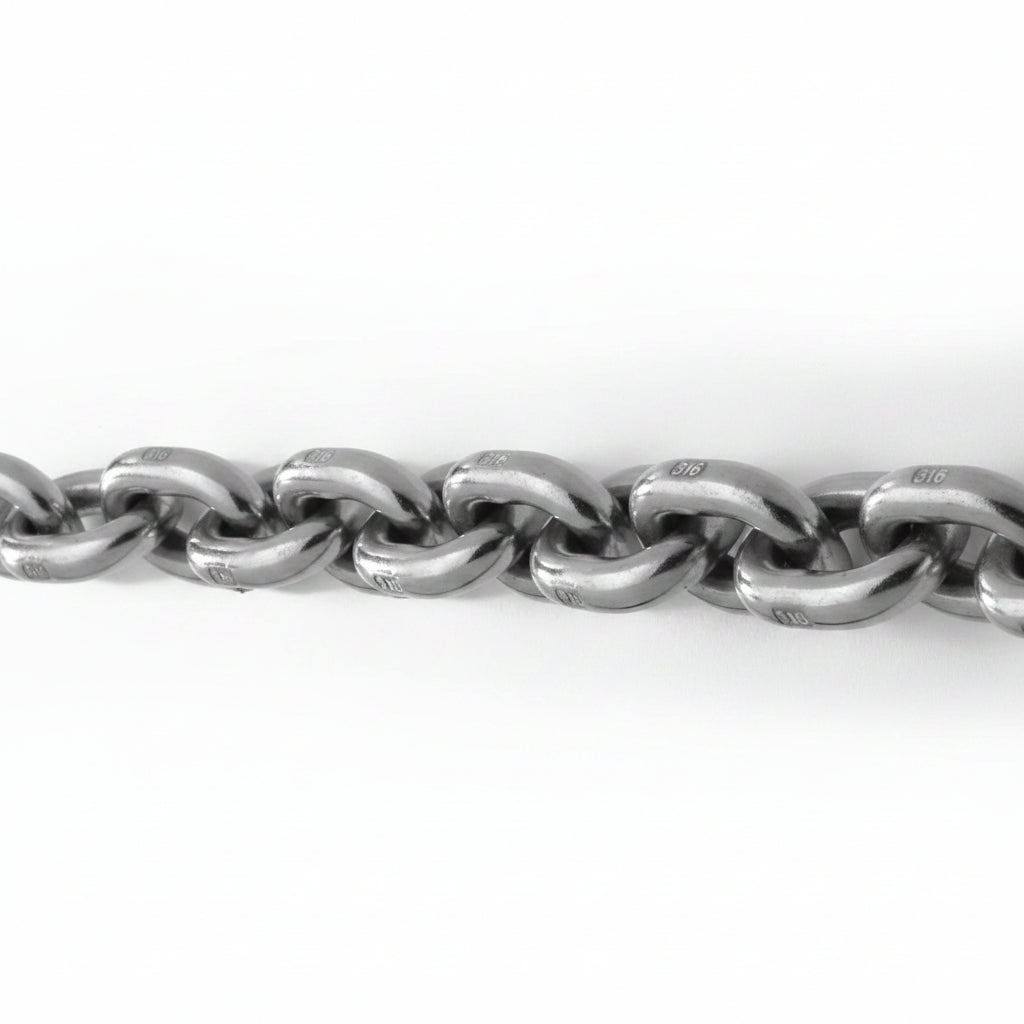 Anchor Chain,ISO Grade 43 High Test,316 Stainless Steel,1/2",1/4",3/8",5/16" Link Size(s),1' -550' Lengths by Imtra Marine Products
