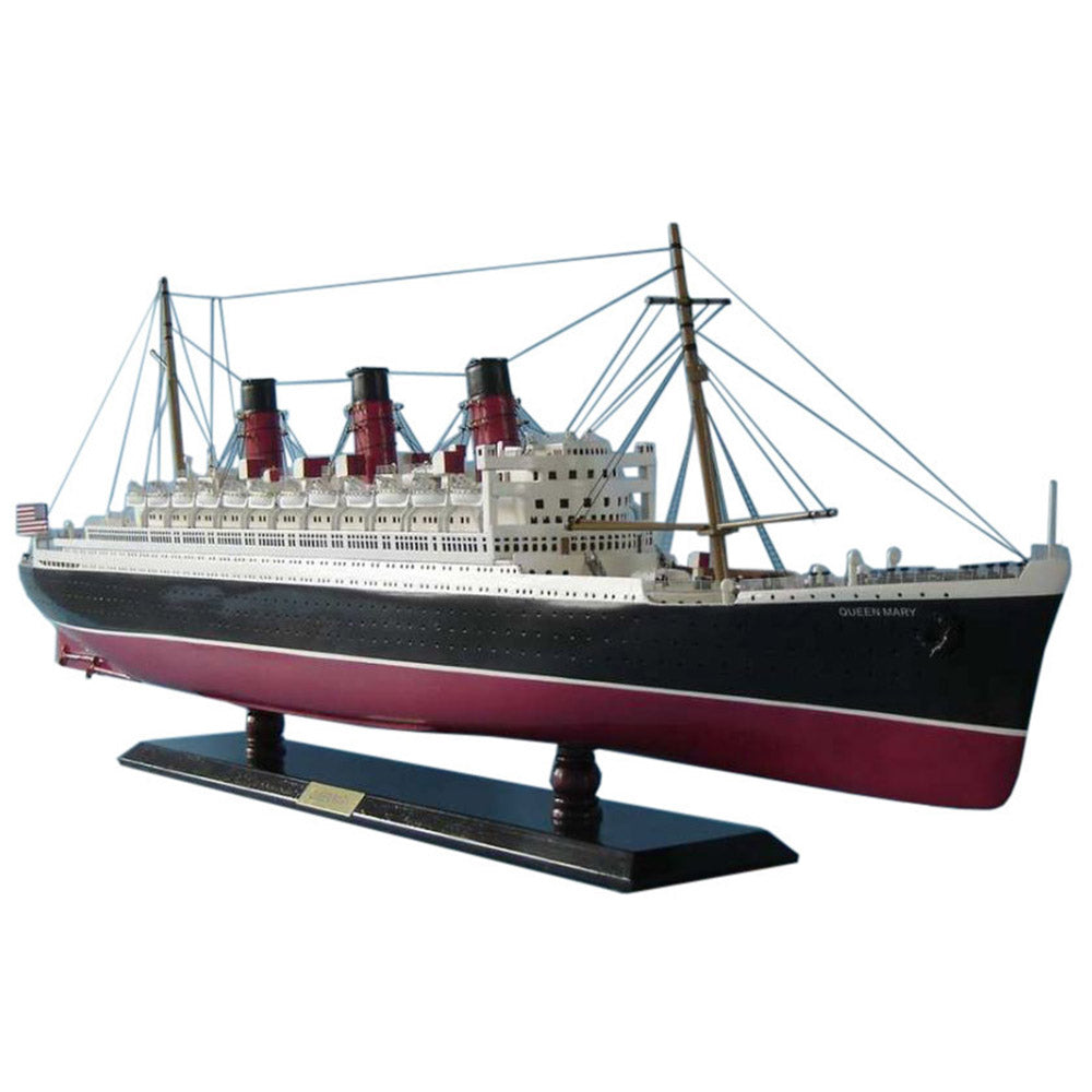 Queen Mary Ocean Liner - Wooden Model Ship, 32" & 40" Long
