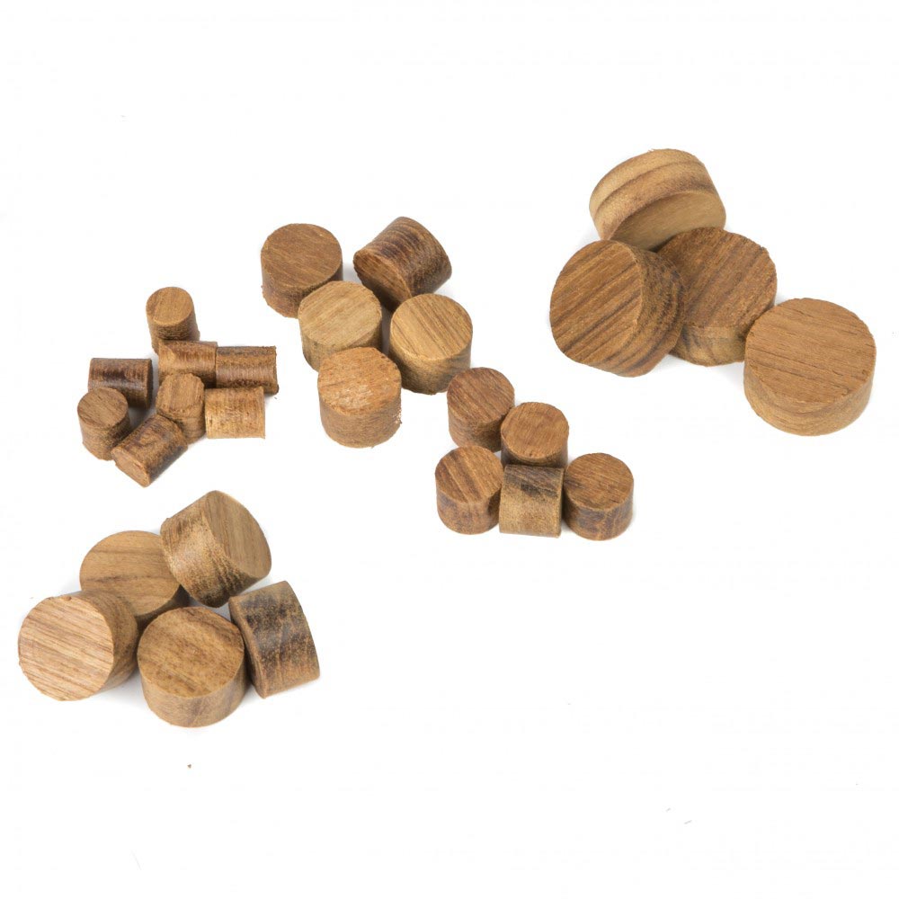 Teak Wood Plugs, (20 per Pack)