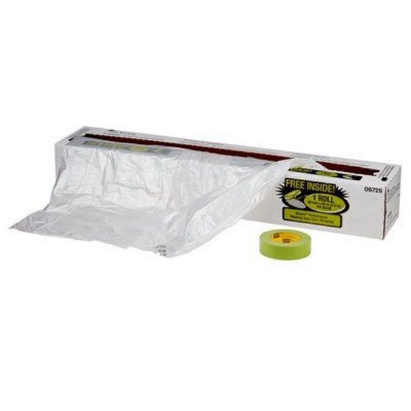 Plastic Sheeting with Green Masking Tape 3M, 06728