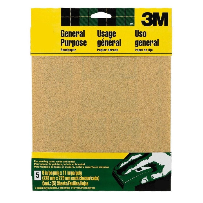 General Purpose Sandpapers, 9" x 11" 3M