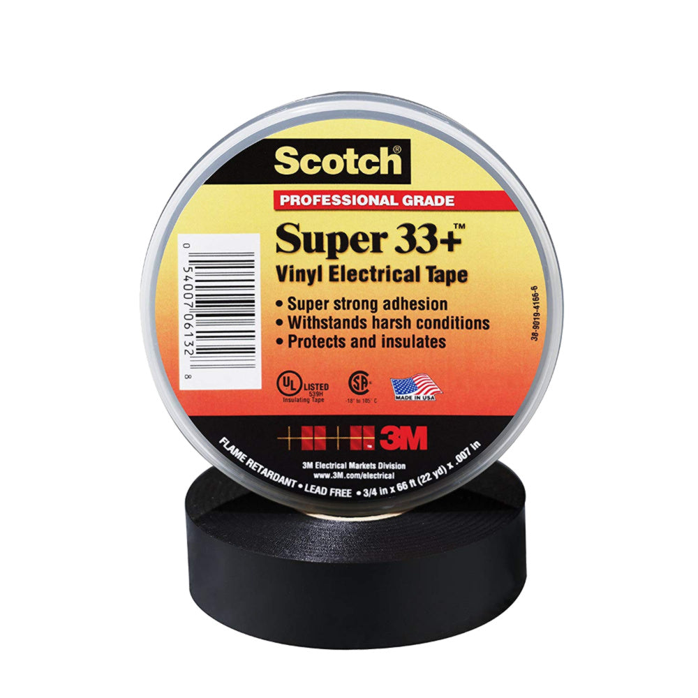 Vinyl Electrical Tape, 3/4", Super 33+, 3M