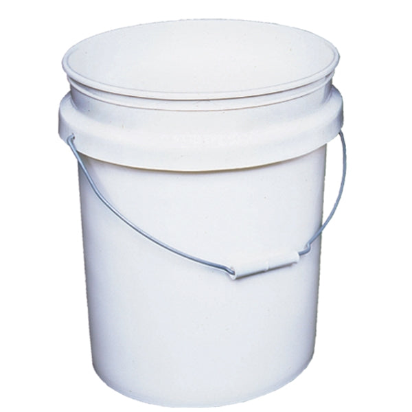 Industrial Plastic Pail, 90 mil, 5 Gallon, Round, White