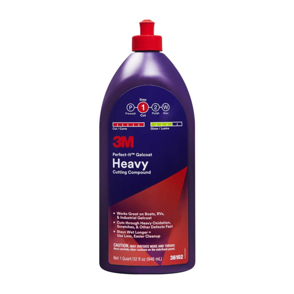 Gelcoat Heavy Cutting Compound, 3M Perfect-It, Quart