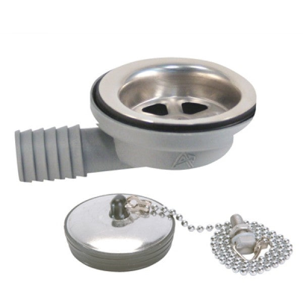 Sink Elbow Drain, 95 Deg., 2", Ultra-Mirror Finish, Ambassador Marine